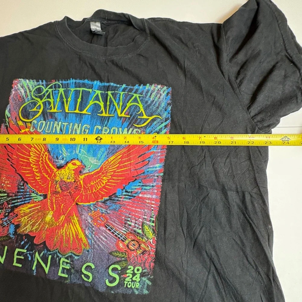 Santana Counting Crows Oneness‎ Tour 2024 Band Tee Black Mens XL